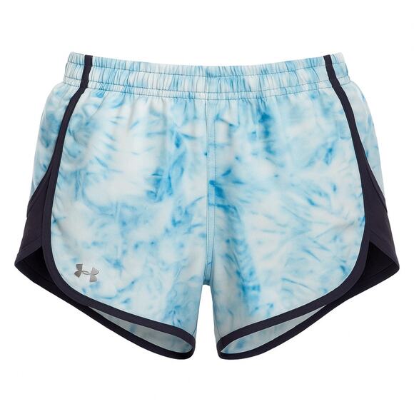 Under Armour Women’s Running Shorts Blue Tie Dye Active Gym Workout Liner Small - Picture 1 of 9
